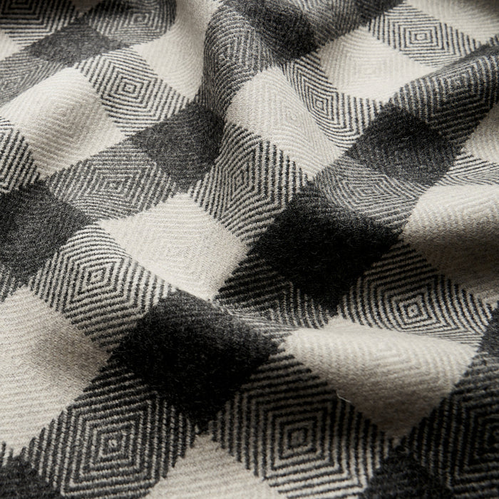 Schumacher Galt Wool Check Charcoal Fabric Sample 81612