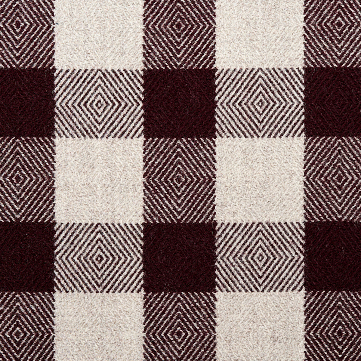 Schumacher Galt Wool Check Plum Fabric Sample 81613