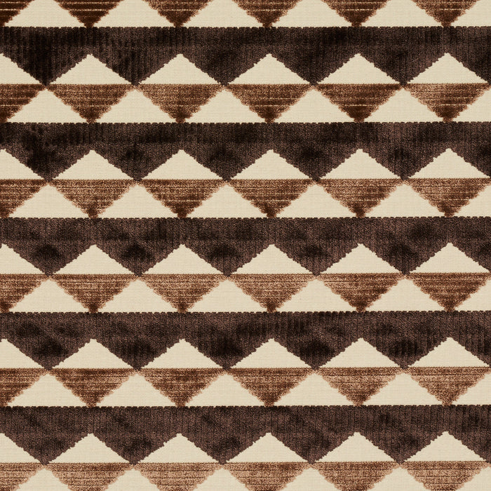 Schumacher Ridge Line Velvet Brown Fabric Sample 81821