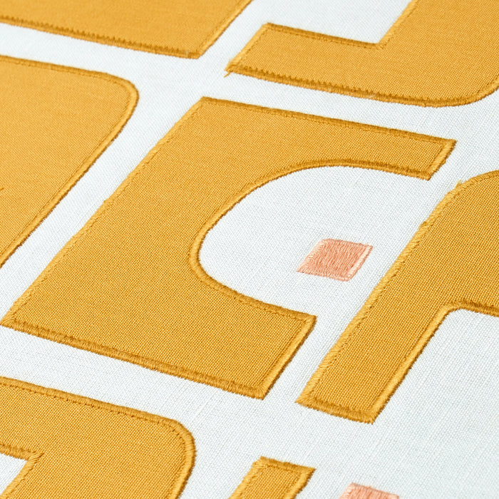 Schumacher Den Applique Ochre Fabric 82033