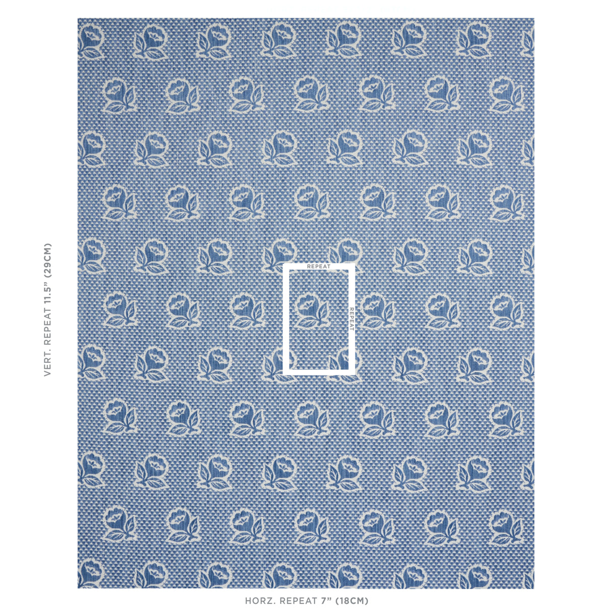 Schumacher Fleurette Denim Fabric 82190.0