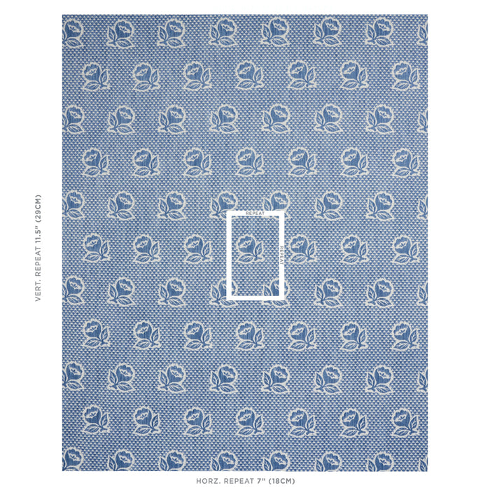 Schumacher Fleurette Denim Fabric 82190.0