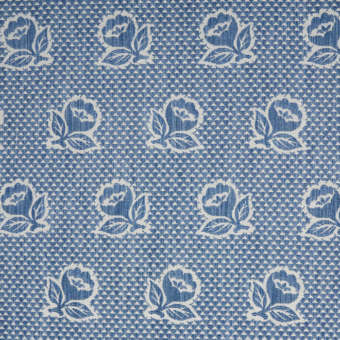 Schumacher Fleurette Denim Fabric Sample 82190