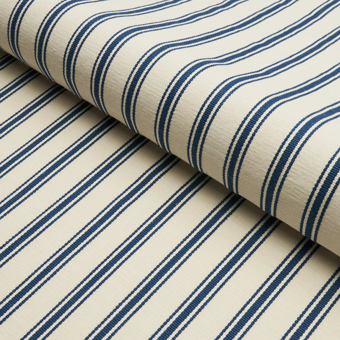 Schumacher Marquet Ticking Stripe Navy Fabric 82200.0