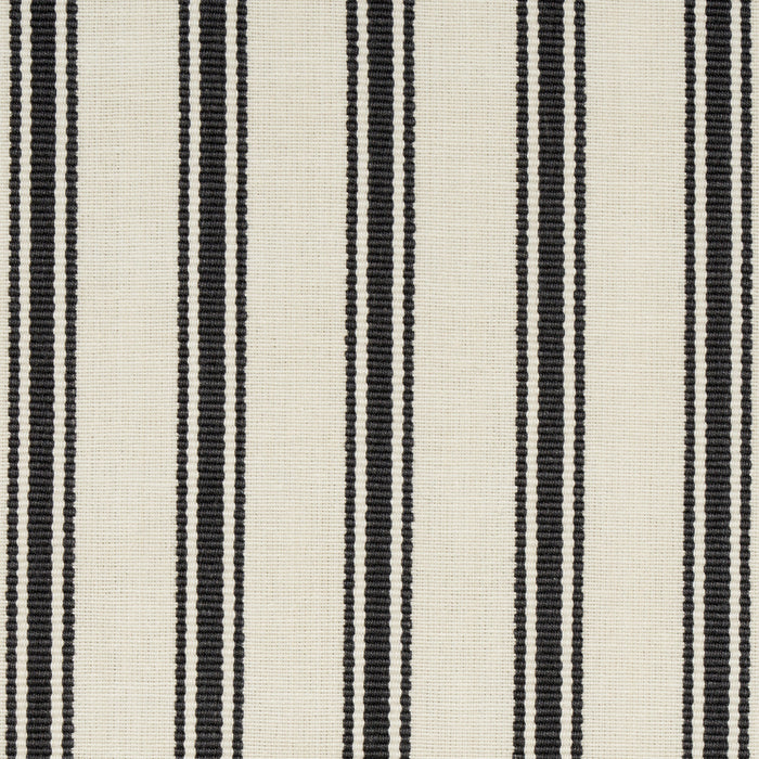 Schumacher Marquet Ticking Stripe Carbon Fabric Sample 82201