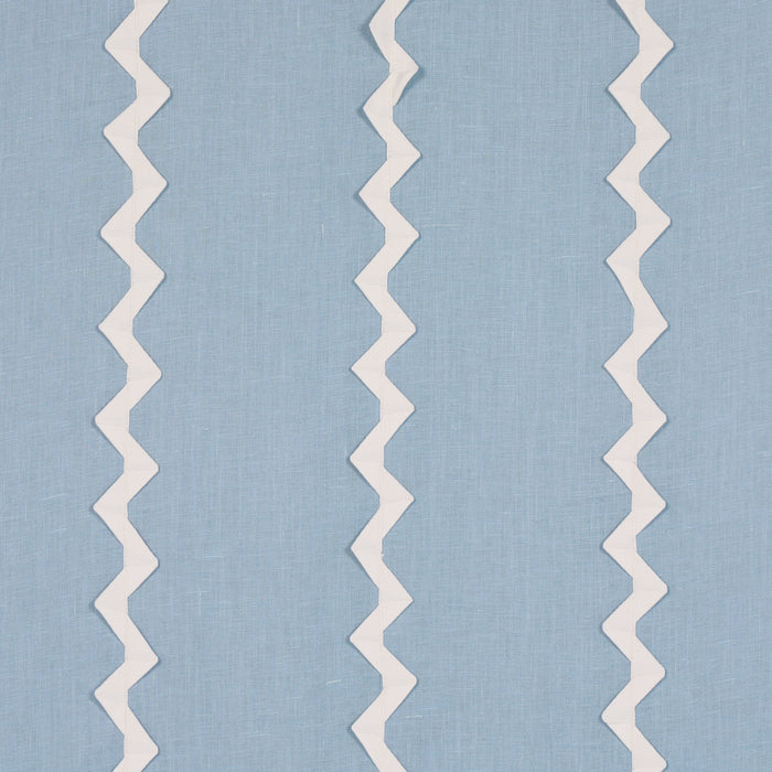 Schumacher Lazare Applique Ivory On Chambray Fabric 82222.0