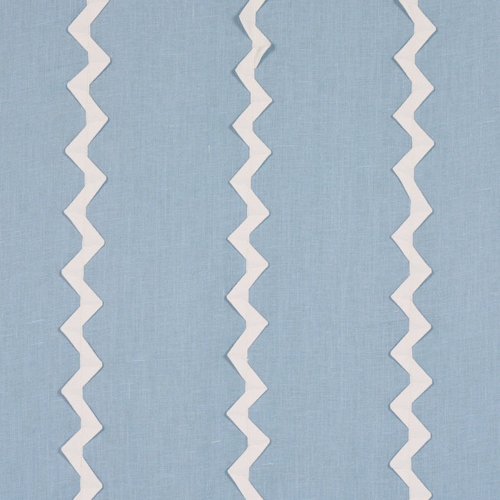 Schumacher Lazare Applique Ivory On Chambray Fabric Sample 82222