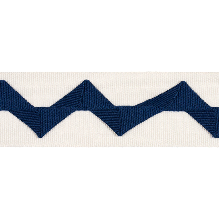 Schumacher Lazare Applique Tape Navy On Ivory Trim 82241.0