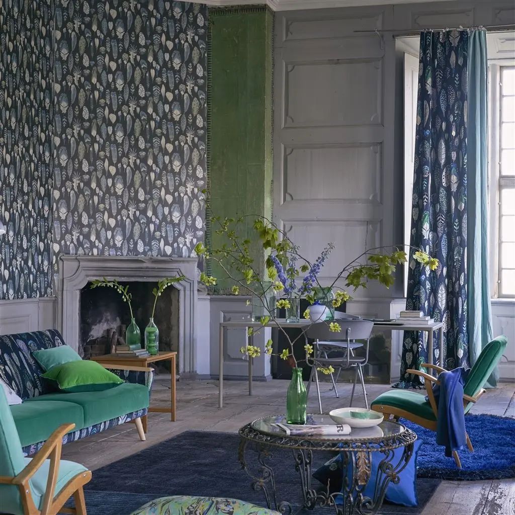 Designers Guild Quill Cobalt Wallpaper PDG1030/01