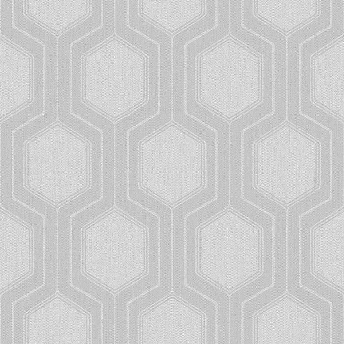 Schumacher Graphic Hexagon Grey Wallpaper 9306