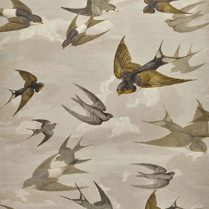 John Derian Chimney Swallows Sepia Wallpaper PJD6003/03