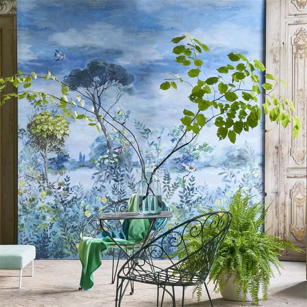 Designers Guild Giardino Segreto Scene 2 Delft Wallpaper PDG1057/01