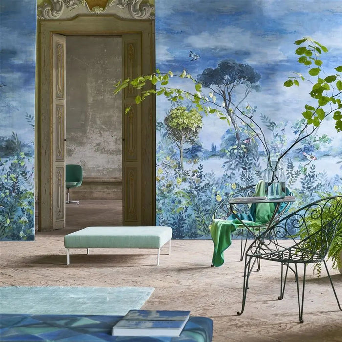 Designers Guild Giardino Segreto Scene 2 Delft Wallpaper PDG1057/01