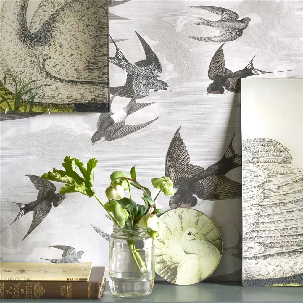 John Derian Chimney Swallows Dawn Wallpaper PJD6003/04