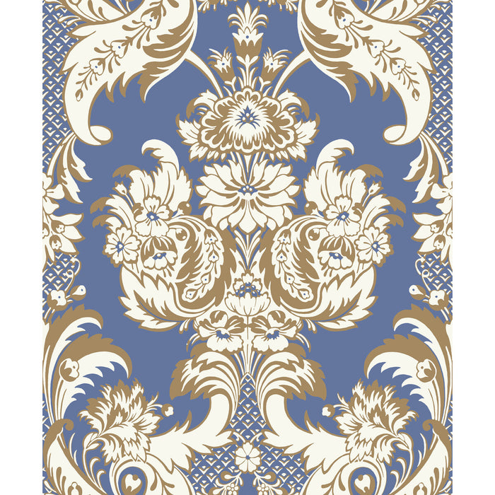 Cole & Son Wyndham Blue And Gold Wallpaper 94/3016.CS.0