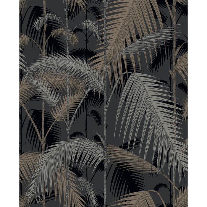 Cole & Son Palm Jungle Silver/Black Wallpaper 95/1004.CS.0