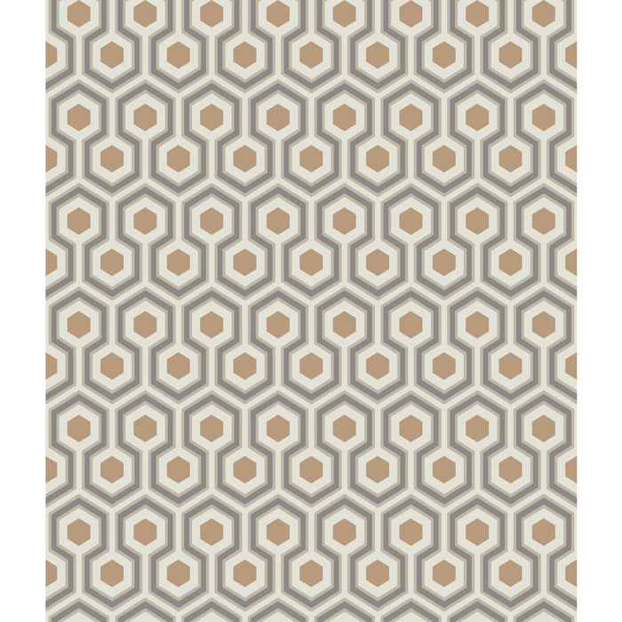 Cole & Son Hicks Hexagon Gold/Taupe Wallpaper 95/3017.CS.0