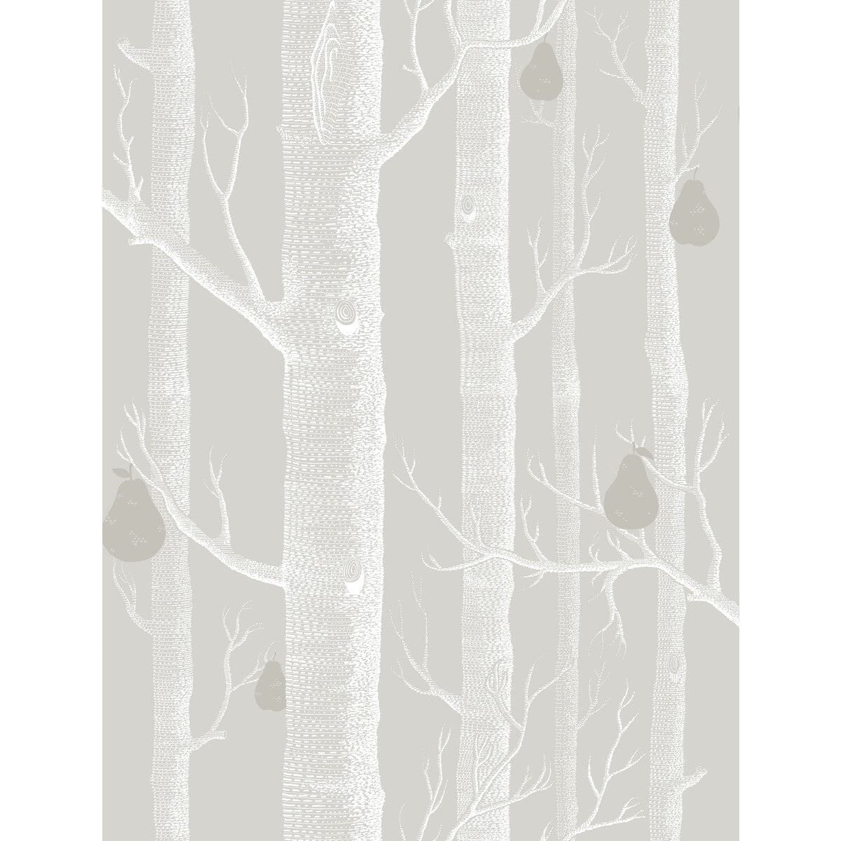 Cole & Son Woods & Pears Grey/Wht/Slvr Wallpaper 95/5029.CS.0