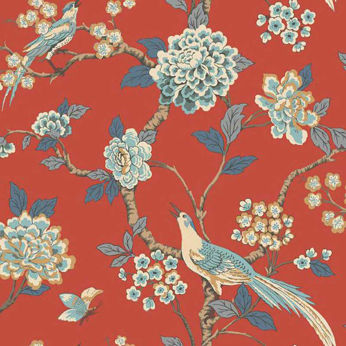 York Fanciful Orange/Blue/Beige Wallpaper AF1902