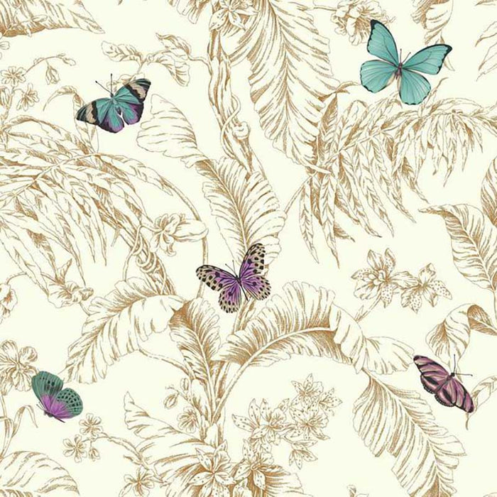 York Papillon Gold/Blue/Purple Wallpaper AF2028