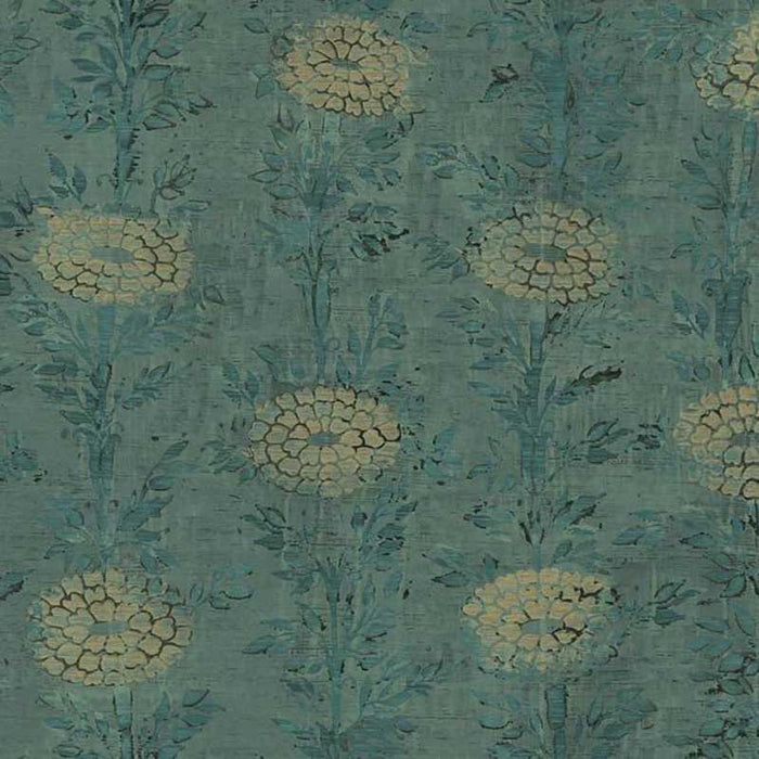 York French Marigold Teal, Gold Wallpaper AF6519