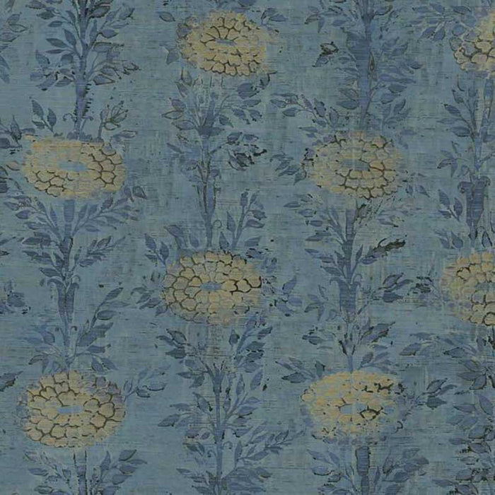 York French Marigold Blue, Gold Wallpaper AF6520