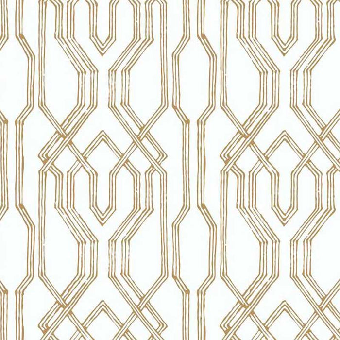 York Oriental Lattice White, Gold Wallpaper AF6560