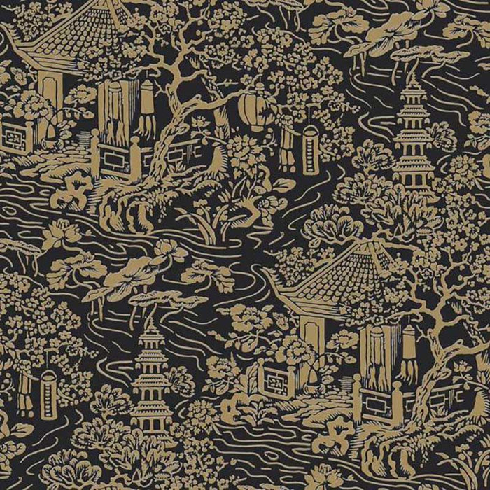 York Chinoiserie Black, Gold Wallpaper AF6577