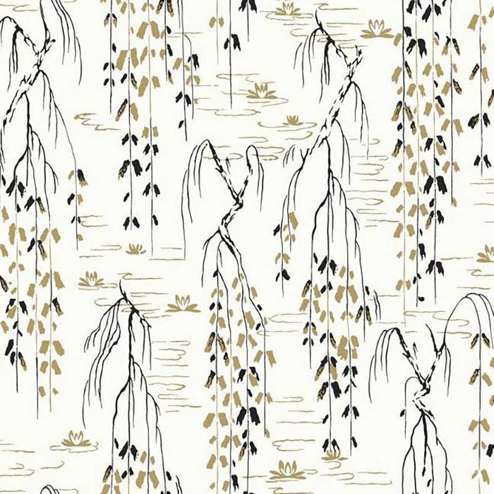 York Willow Branches White, Black, Gold Wallpaper AF6581