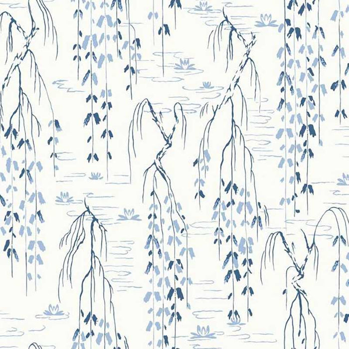 York Willow Branches White, Blue Wallpaper AF6582