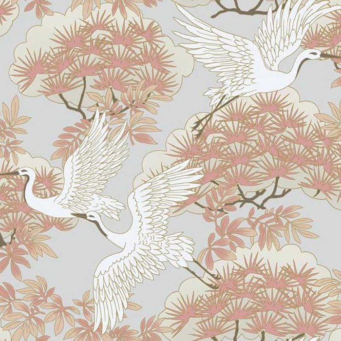 York Sprig & Heron Orange Wallpaper AF6590