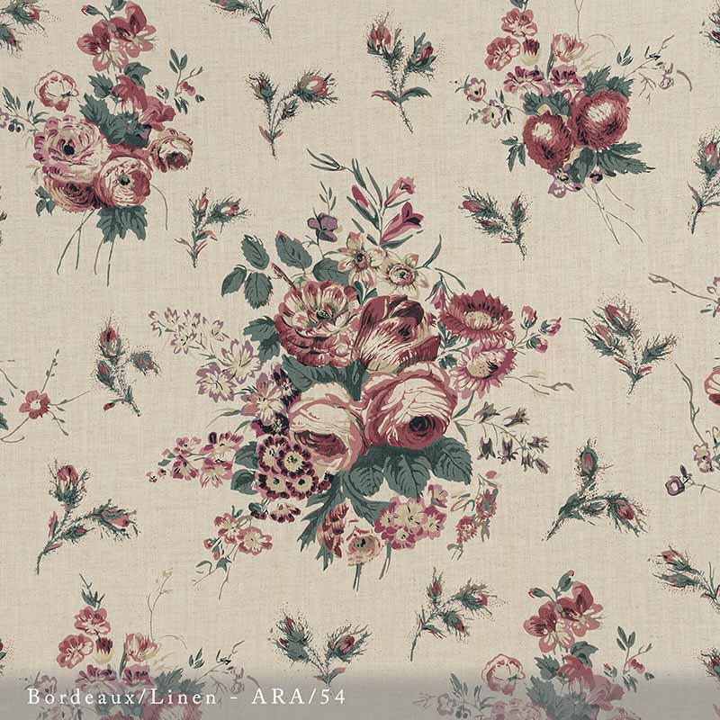 Lisa Fine Arabella Bordeaux/Linen Fabric ARA-54