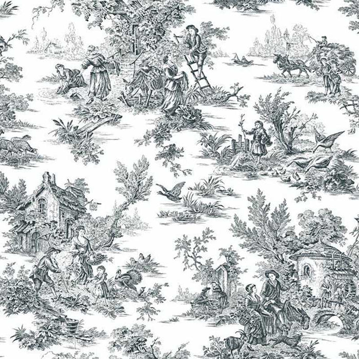 York Champagne Toile Black/White Wallpaper AT4228