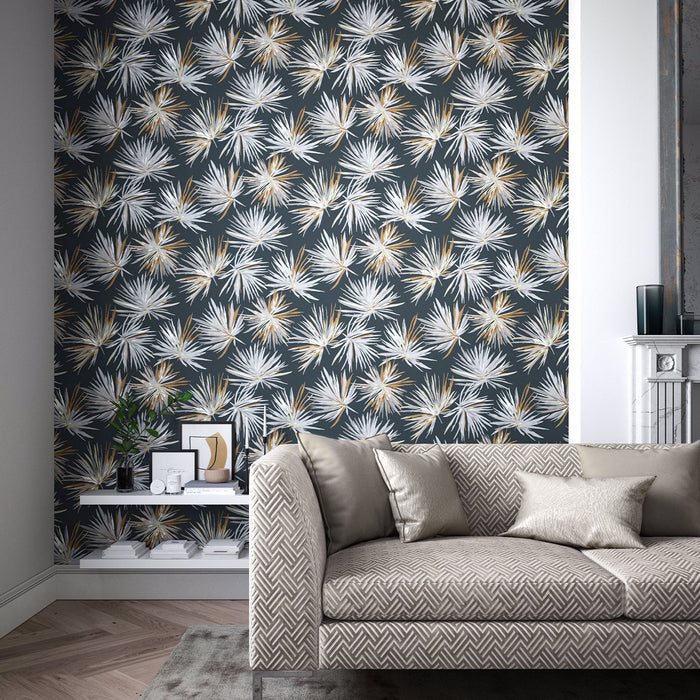 Harlequin Aucuba Gold/Rosewood/Parchment 112745 Wallpaper HM7W112745