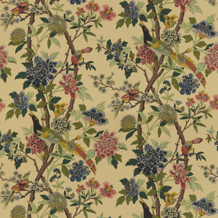 GP & J Baker Hydrangea Bird Parchment Fabric BP10723.3.0