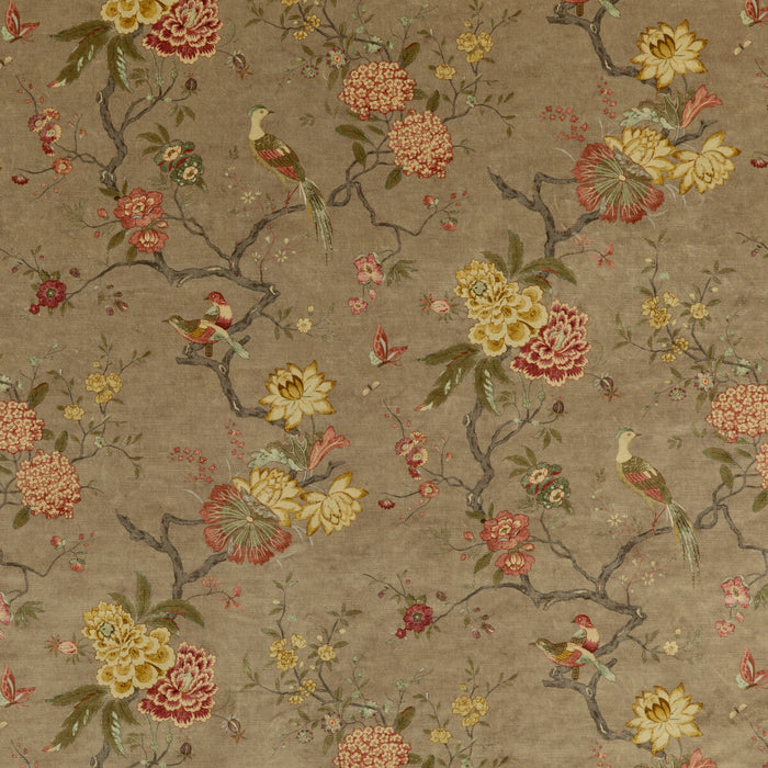 GP & J Baker Oriental Bird Velvet Mole Fabric BP10818.1.0