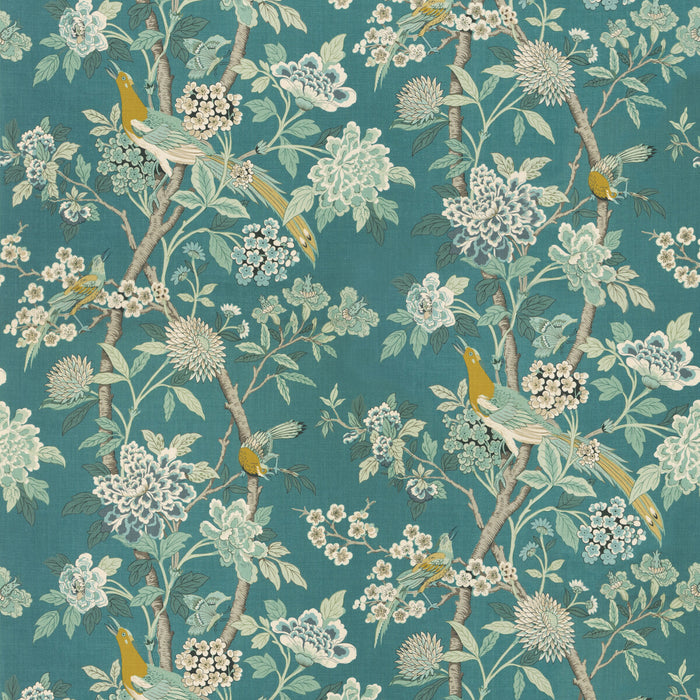 GP & J Baker Hydrangea Bird (Archive) Teal Fabric BP10851.5.0