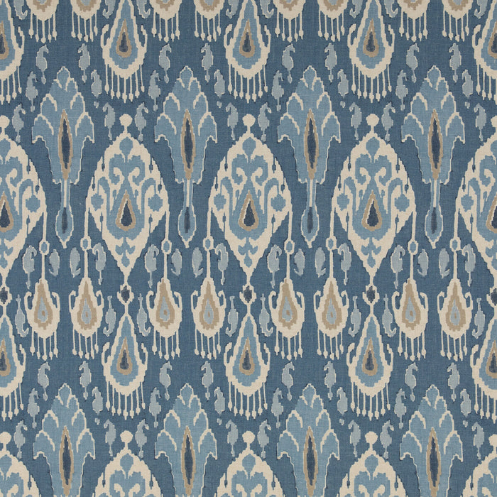 GP & J Baker Ikat Bokhara Blue Fabric BP10853.1.0