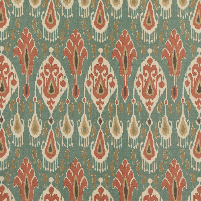 GP & J Baker Ikat Bokhara Teal Fabric BP10853.3.0