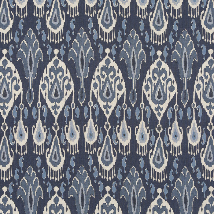 GP & J Baker Ikat Bokhara Linen Indigo Fabric BP10939.1.0