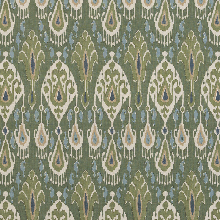 GP & J Baker Ikat Bokhara Linen Emerald Fabric BP10939.2.0