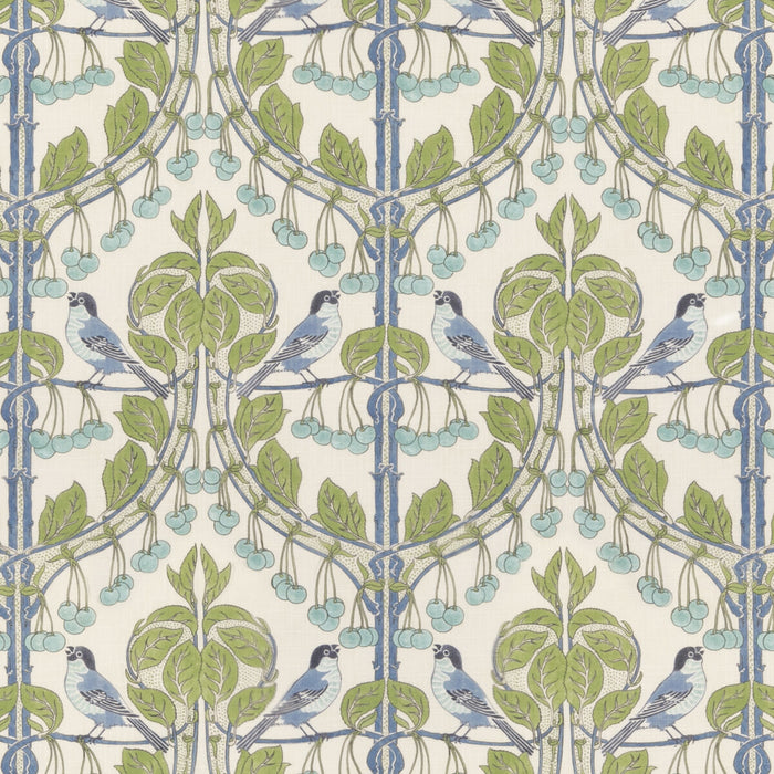 GP & J Baker Birds & Cherries Green/Blue Fabric BP10993.1.0