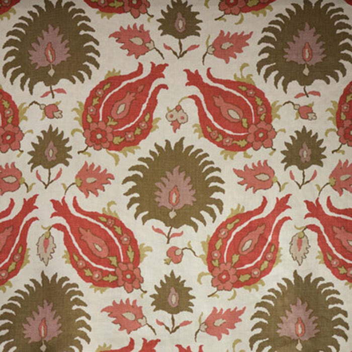 Brunschwig & Fils Kashmiri Linen Print Blush/Toast Fabric BR-700020.1736.0