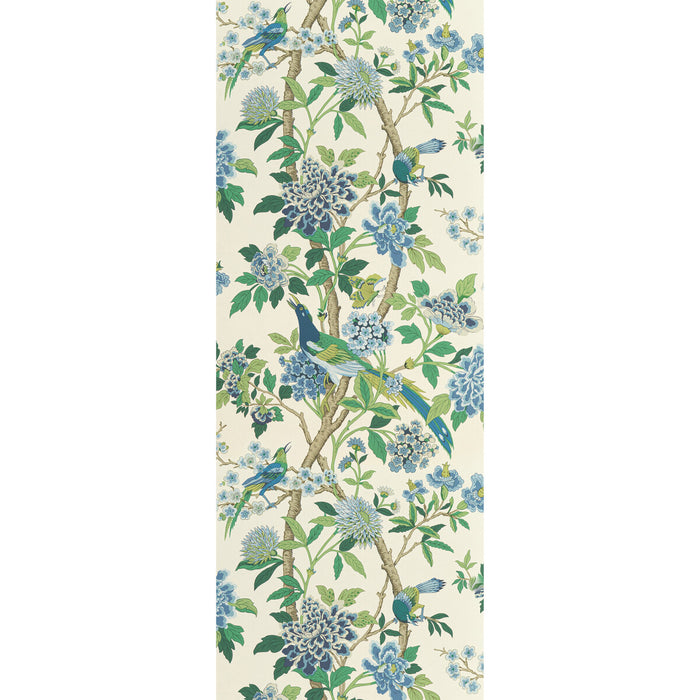 GP & J Baker Hydrangea Bird Emerald/Blue Wallpaper BW45091.1.0