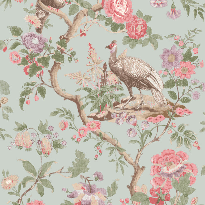 GP & J Baker Broughton Rose Aqua Wallpaper BW45096.4.0