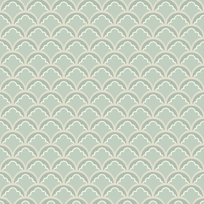 GP & J Baker Mount Temple Small Aqua Wallpaper BW45099.4.0