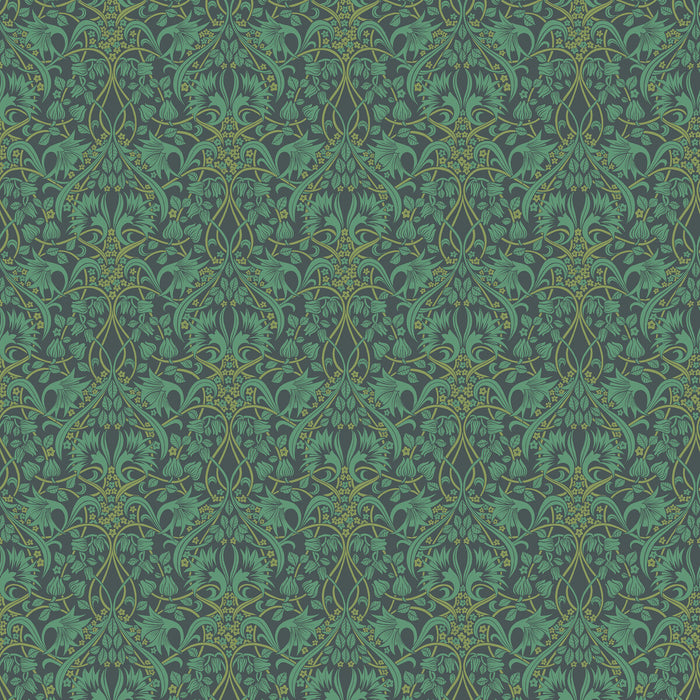 GP & J Baker Fritillerie Indigo/Teal Wallpaper BW45102.5.0