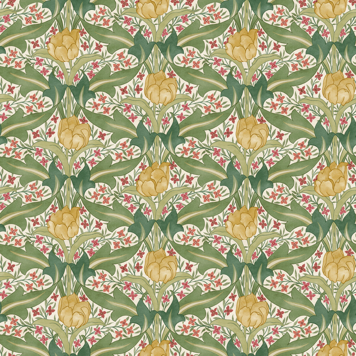 GP & J Baker Tulip & Jasmine Red/Green Wallpaper BW45104.1.0