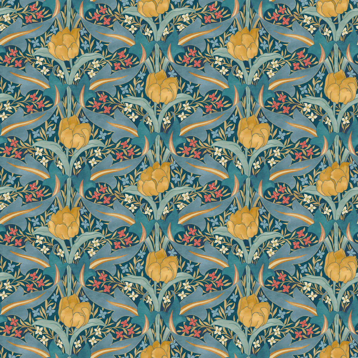 GP & J Baker Tulip & Jasmine Teal Wallpaper BW45104.2.0