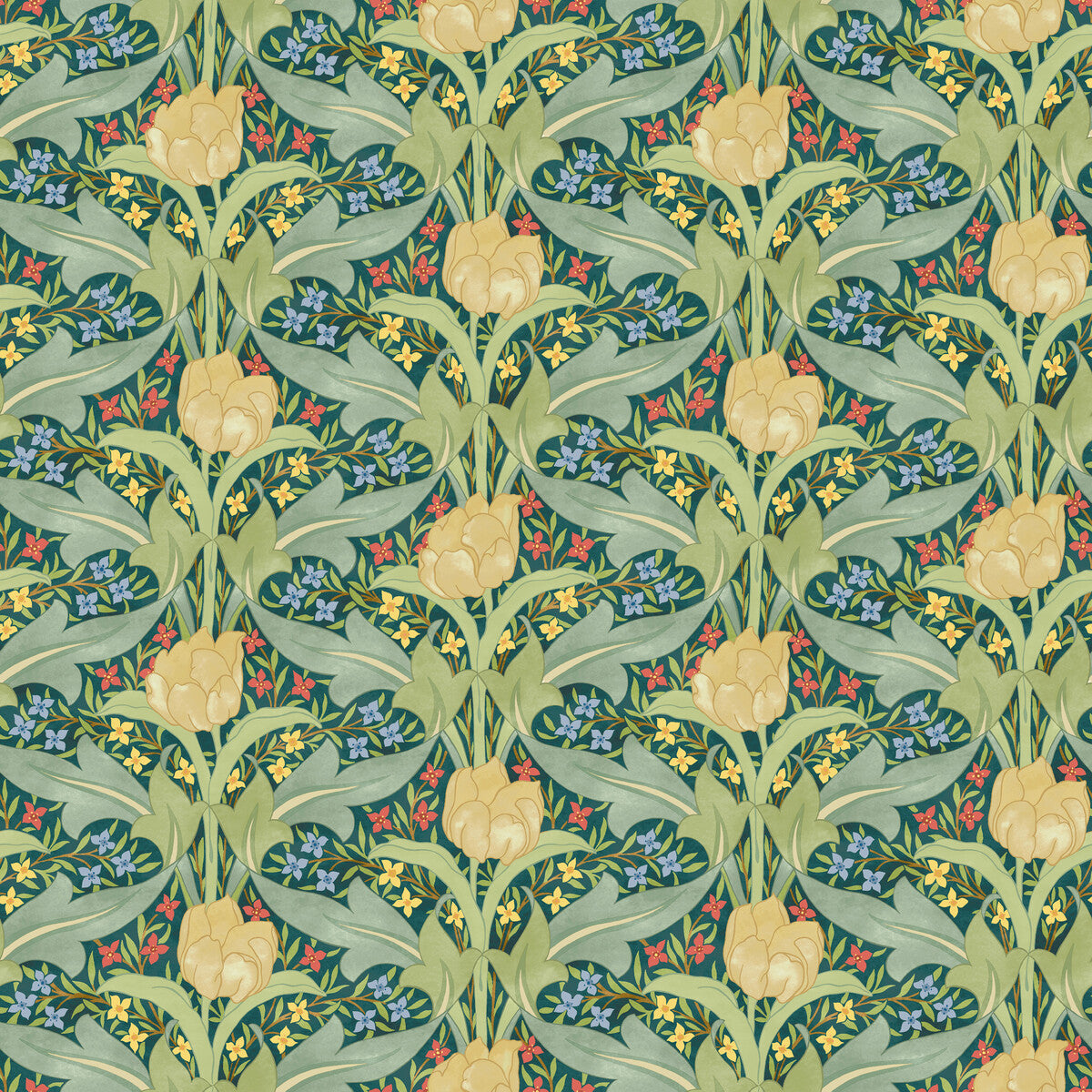 GP & J Baker Tulip & Jasmine Emerald Wallpaper BW45104.3.0